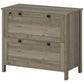2 Drawer File Cabinet, Lockable Filing Cabinet with Adjustable Hanging Bar for Letter, A4 Size, Weathered Grey Oak