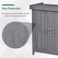 Wooden Garden Tool Storage Shed Kit with Hinged Roof, 2-Tier Shelves and Double Doors, 74x43x88cm, Dark Grey