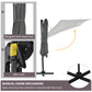 8' x 8' Square Patio Hanging Offset Umbrella with 360° Rotation, Aluminum Outdoor Cantilever Parasol with Crank & Tilt, Sun Canopy Shelter with Cross Base, Grey