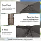 6.5x10ft Patio Umbrella, Rectangle Market Umbrella, Dark Grey