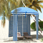 70.1" x 70.1" Blue White Stripe Cabana Umbrella with Walls