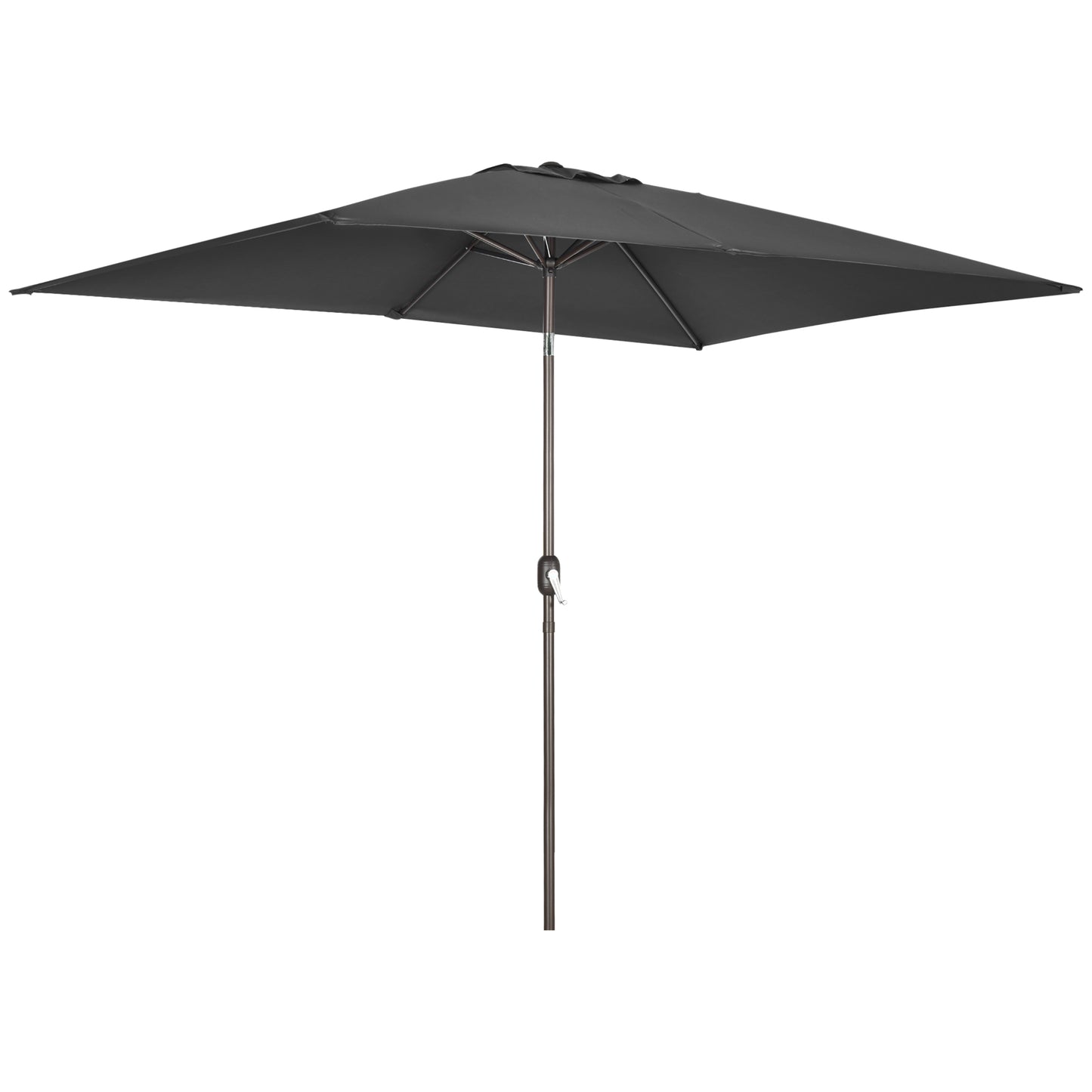 6.5x10ft Patio Umbrella, Rectangle Market Umbrella, Black