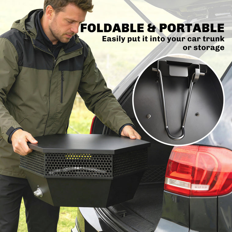 20" Foldable Propane Fire Pit with Lid