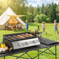 Propane Gas Grill with 3 Main Burners, 8530 BTU Outdoor BBQ Grill Cart with Non-Stick Griddle and Lid, Black