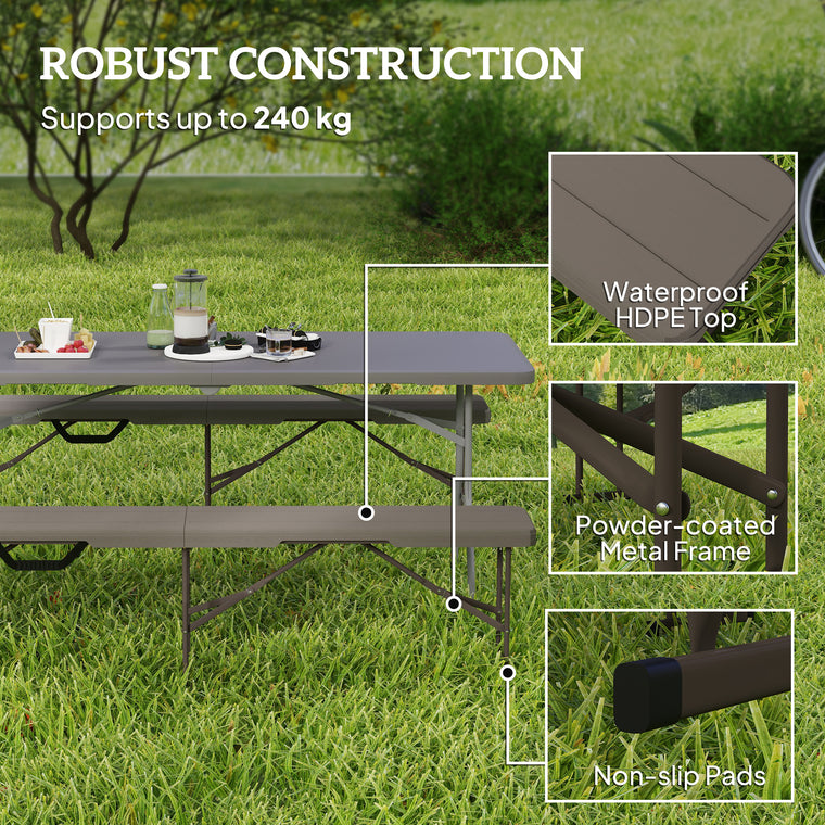 6ft Portable Folding Plastic Bench, Set of 2