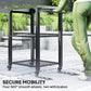Outdoor Grill Cart w/ Foldable Side Table, 3-Tier Pizza Oven Stand w/ Stainless Steel Tabletop, Hooks, Wheels