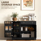Modern Sideboard Cabinet, 41" Kitchen Buffet Cabinet with Drawer, Adjustable Shelf, 3 Doors for Dining Room, Black