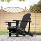 Classic Adirondack Chair, Muskoka Chairs, Garden Deck Chair with Cup Holder for Patio, Indoor, Backyard, Dark Grey