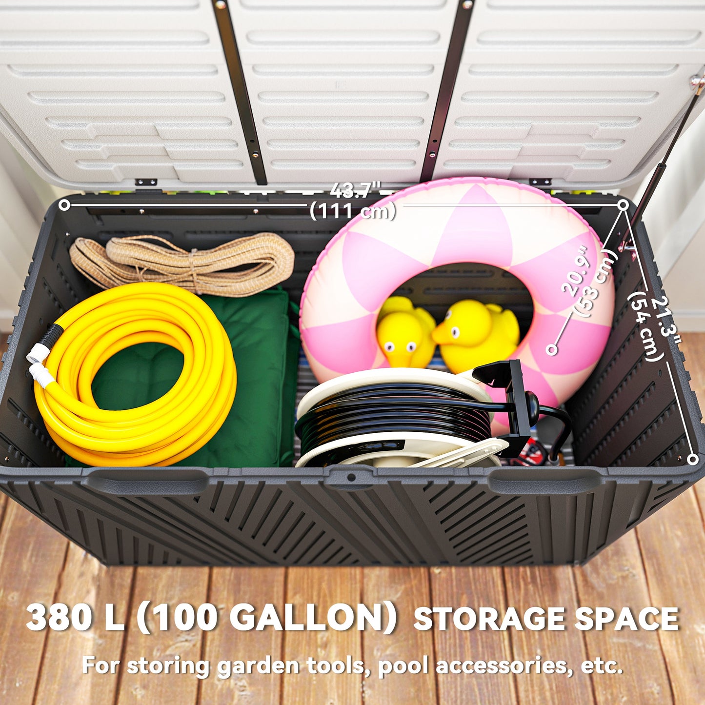 100 Gallon HDPE Deck Box with Lockable Lid