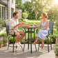 Outdoor Bar Stools Set of 2, 360° Swivel Bar Height Chairs, 26.8" x 29.5" x 48.4", Grey