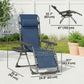 Zero Gravity Chair Set of 2, Folding Reclining Outdoor Lounge Chair with Cup Holder, Headrest, Dark Blue