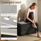 Shoe Storage Bench with Flip Drawer and Lift Top Storage, Entryway Bench with Seat Cushion for Hallway, Black