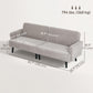 Modern Couch, 3 Seater Sofa, Corduroy Loveseat with Rubberwood Legs and Extra-Wide Seat, Light Grey