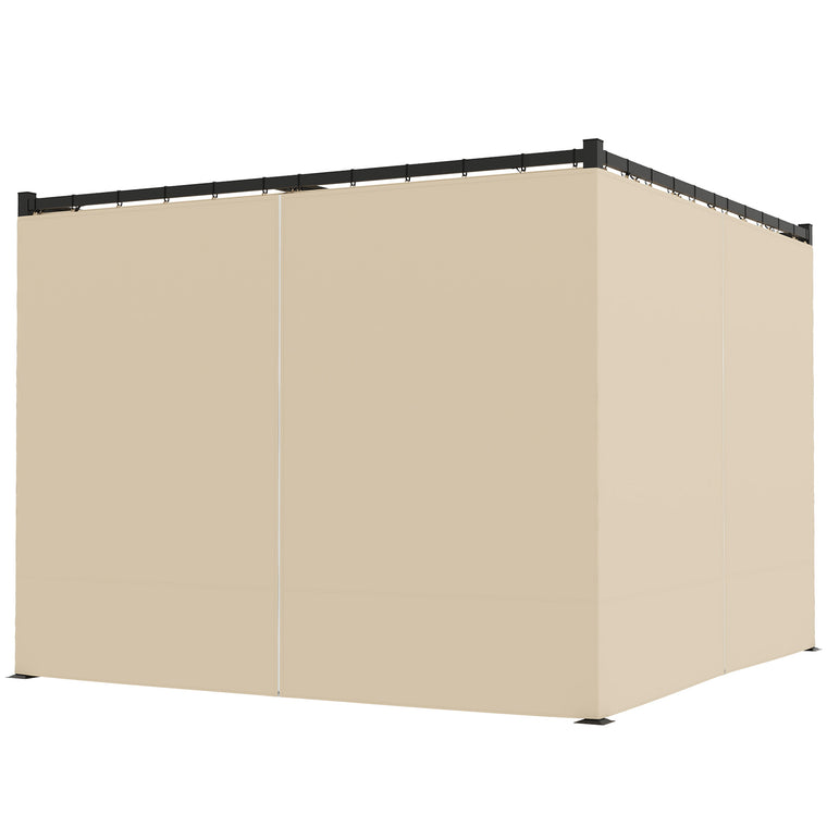 10' x 10' Beige Retractable Pergola with Sidewalls