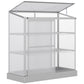 Aluminum Cold Frame Greenhouse, Raised Planter Bed Protection with Openable Top and 2 Shelves for Outdoor Indoor