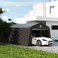 Portable Garage, Heavy Duty Carport Canopy with Ventilation Windows and Large Roll-up Door, Dark Grey - 11' x 20'