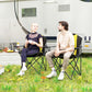 2 Pack Folding Camping Chairs, High Back Folding Chairs w/ Cup Holder, Padded Camping Chairs for Outdoor Events, Yellow
