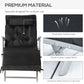 Outdoor Folding Chaise Lounge Chair Recliner with Portable Design, Adjustable Backrest, Cushion and Headrest, Black