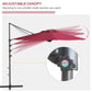 10 FT Cantilever Umbrella, Aluminum Hanging Offset Umbrella with 360°Rotation, Crank, Tilt, Cross Base, Red