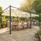 19' x 10' Pergola with Retractable Canopy, Patio Pergola with Sun Shade Shelter, UV50+, for Patio, Garden, Cream