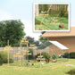 Large Metal Chicken Run with Waterproof & UV-Resistant Cover, Feeding Door, Hanging Feeder, Perch for 18-24 Chickens