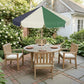 7.4 ft Patio Umbrella with Wood-Effect Frame, Colour-Blocked UPF 30+ Outdoor Market Table Umbrella Parasol, Dark Green