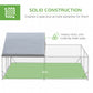Large Metal Chicken Coop, Hen Run House with Anti-Ultraviolet Cover, Walk-in Poultry Cage for Ducks, Rabbits, Outdoor Backyard Farm, 13.1' x 9.8' x 6.4'