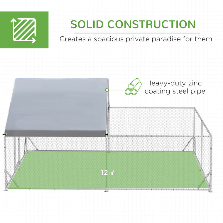 13.1' x 9.8' x 6.4' Chicken Coop with UV-Resistant Cover