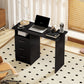 Computer Desk with Storage, 39" Home Office Desk with 3 Drawers and Open Shelf, Writing Table for Bedroom, Black