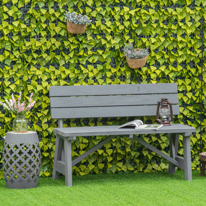 Grey Wooden Garden Bench for 2 Persons