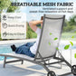 Outdoor Lounge Chair Set of 2, Tanning Chair with Wheels, Breathable Mesh for Patio, Backyard, Poolside, Cream White