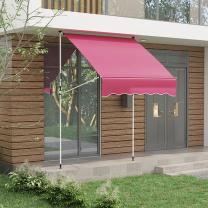 6.6' x 5' Wine Red Retractable Patio Awning with UV Protection