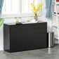 Kitchen Sideboard Storage Cabinet, Modern Coffee Bar with Push-Open Design and 2 Drawers for Living Room, Black