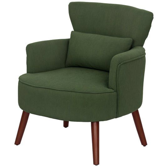 Upholstered Accent Chair with Lumbar Pillow - Green