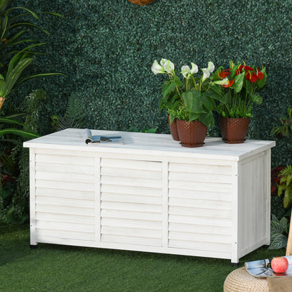 75 Gallon Wood Deck Box Bench with Aerating Gap