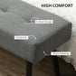 39" Upholstered Ottoman Bench, Corduroy Entryway Bedroom Bench with Padded Seat and Steel Legs for Bedroom, Grey