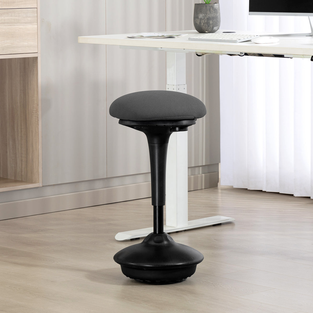 Swivel Standing Desk Chair, Backless Wobble Stool Chair, Adjustable Active Ergonomic Standing Stool with Rocking Motion