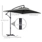 3(m) patio offset umbrella, with Cross Base - Dark Grey