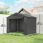 8' x 6' Portable Shed, Waterproof Bike Tent with Roll-up Zipper Door, Vent and Galvanised Metal Frame, Dark Grey