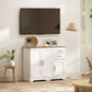 40" Sideboard Buffet Cabinet, Modern Kitchen Storage Cabinet with 2 Drawers, 3 Doors & Adjustable Shelf, White