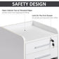 3 Drawer File Cabinet with Lock and Edged Top, Lockable Filing Cabinet on Wheels for Letter and A4 Size, White