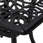 21" Square Outdoor End Table, Cast Aluminum Patio Side Table with Umbrella Hole for Garden, Balcony, Poolside, Black