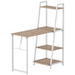 Computer Desk with Storage Sheves and Foldable Tabletop, Writing Desk for Home Office and Study, White, Natural