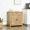 Farmhouse Sideboard Buffet Cabinet, Storage Cabinet with Barn Doors, Distressed Brown