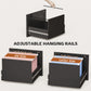 2 Drawer File Cabinet with Lock, Vertical Filing Cabinet with Adjustable Hanging Bars for A4 and Letter Size, Black