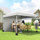 10' x 10' Pop Up Canopy with Sidewalls, Roller Bag, Height Adjustable Instant Tent for Outdoor, Garden, Patio, White