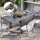 35"-71" Extendable Aluminium Outdoor Dining Table, Slatted Top Patio Table for 4-6 Person, for Garden, Backyard, Grey