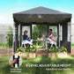 9.6 x 9.6 ft Pop Up Canopy Tent with 4 Sidewalls, UPF 50+ 1-Button Push Easy Setup Outdoor Instant Canopy, Dark Grey