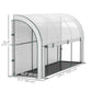 Walk-in Lean-to Greenhouse, Outdoor Gardening Green House with Zipper Roll-up Doors and Window