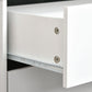 Modern Bedside Table, Nightstand with 2 Drawers and Pine Wood Legs for Bedroom, Living Room, White